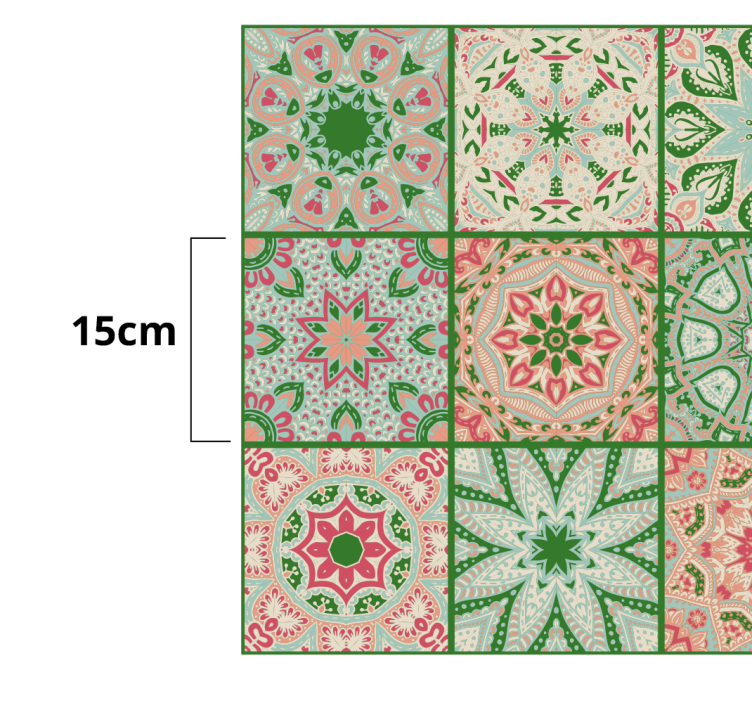 装饰墙纸色彩斑斓的图案瓷砖 - TenStickers
