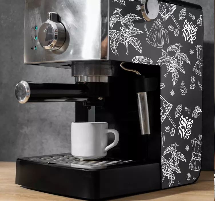 电器贴纸 绘制咖啡元素 - TenStickers