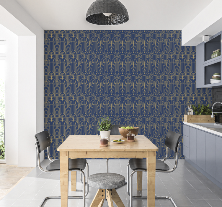 乙烯基印刷墙贴 藝術裝飾風格圖案，金色細節 - TenStickers