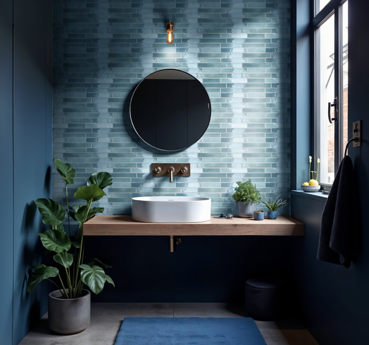 贴纸 浴室墙贴 浅蓝色 - TenStickers