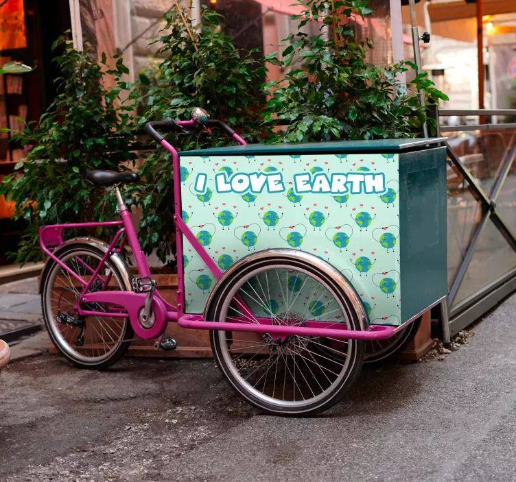 贴纸自行车 我爱地球 - TenStickers