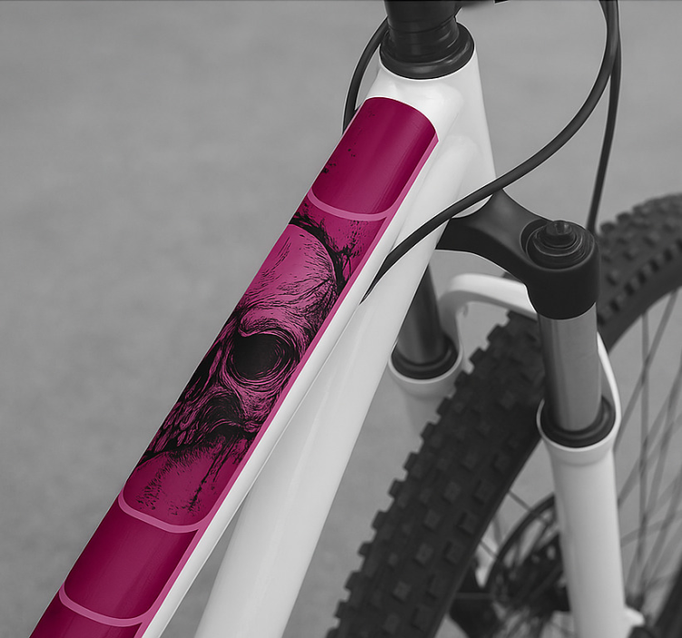 贴纸自行车 素描垃圾头骨 - TenStickers