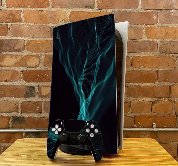 蓝色3d粒子ps5贴纸 - TenStickers