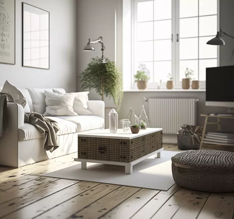 用于家具的棕色藤格贴花 - TenStickers