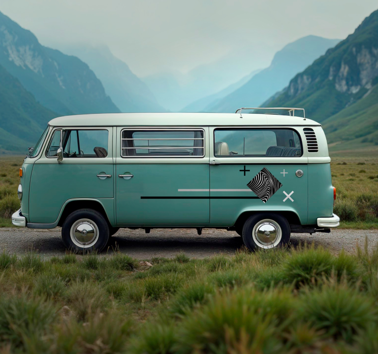 贴纸 大篷車 灰色条纹 - TenStickers