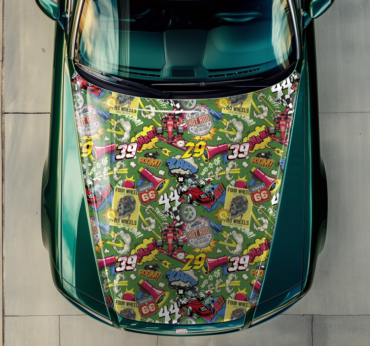 汽车贴纸多彩引擎盖装饰贴 - TenStickers