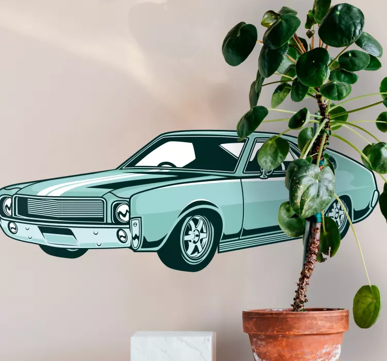 动物贴画经典复古汽车 - TenStickers