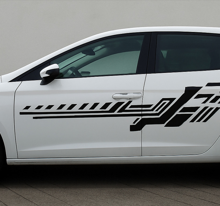 汽车贴纸 部落黑色条纹 - TenStickers