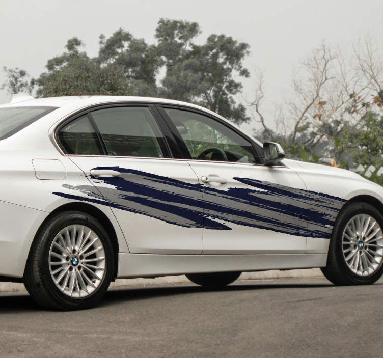 汽车贴纸双色刷纹设计套装 - TenStickers