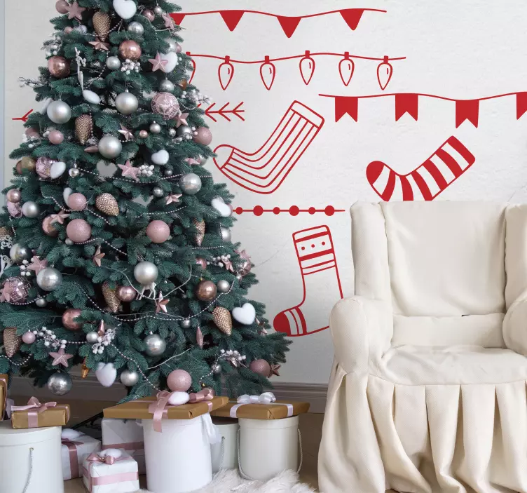 贴纸圣诞 节日庆典模式 - TenStickers