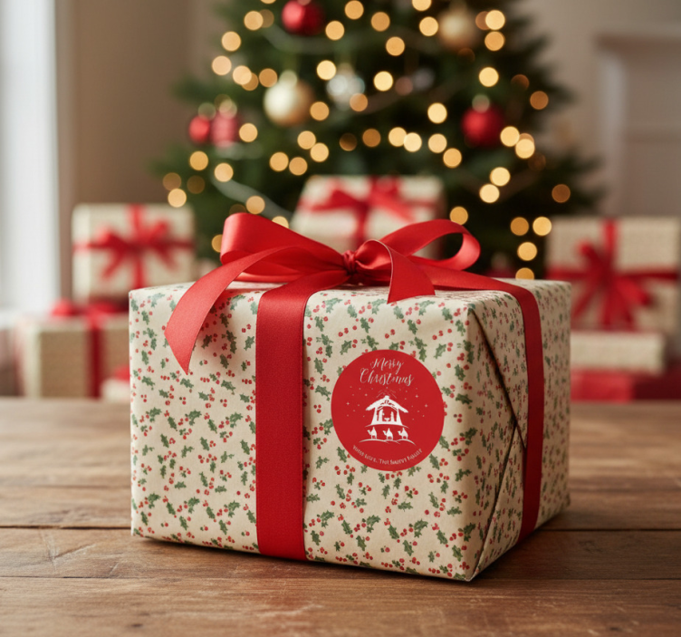 贴纸圣诞定制名字礼物贴纸 - TenStickers