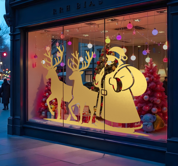 贴纸圣诞圣诞老人剪影 - TenStickers