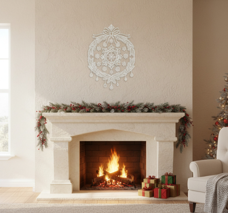 贴纸圣诞白色窗户贴纸 - TenStickers