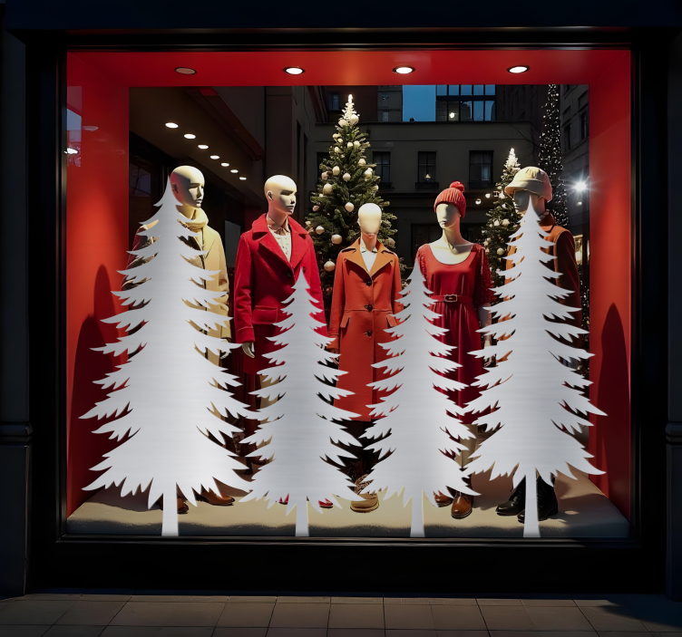 贴纸圣诞冬季树木 - TenStickers