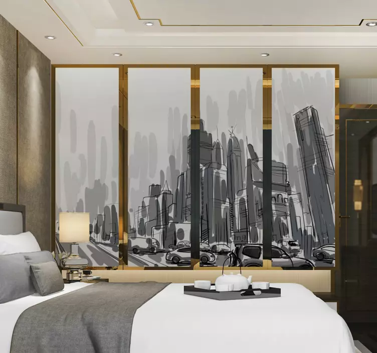 壁橱门城市景观家具贴纸 - TenStickers