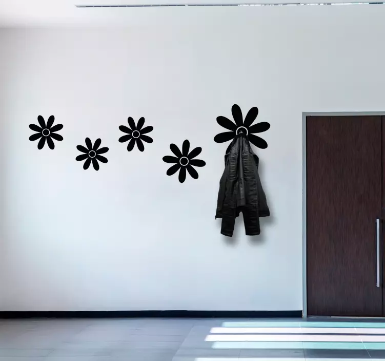 衣架贴纸花卉挂钩布置 - TenStickers