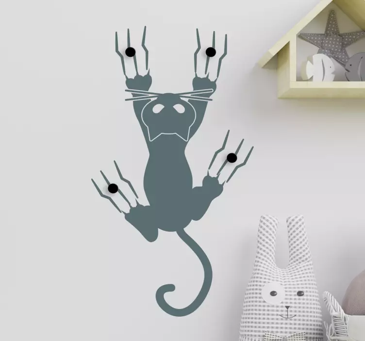 衣帽架猫衣架标签 - TenStickers