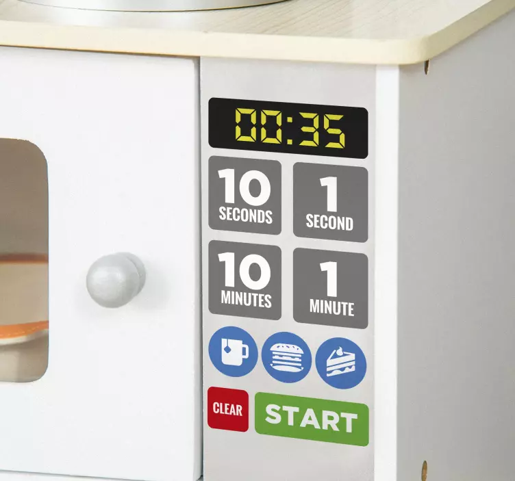 墙面贴纸 玩具微波炉的颜色按钮 - TenStickers