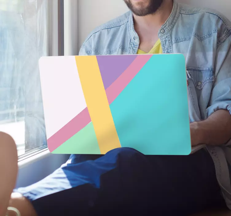 丰富多彩的背景色块笔记本电脑皮肤 - TenStickers