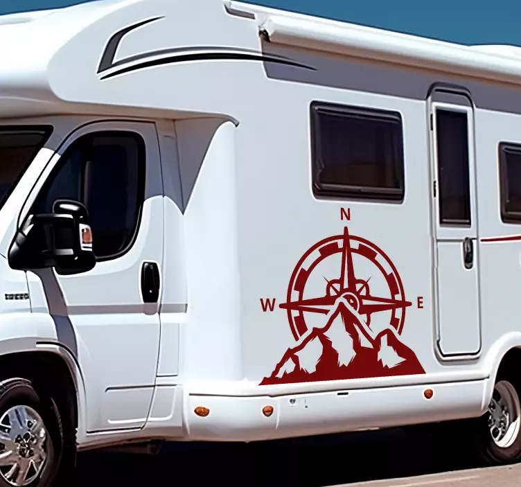 贴纸 大篷車 指南针和山脉指南针和山脉 - TenStickers