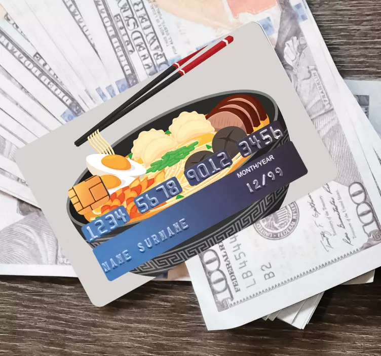 贴纸 信用卡贴纸 寿司碗插图 - TenStickers