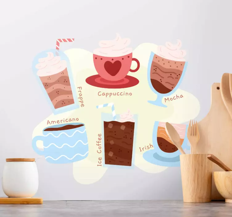 动物贴画与咖啡品种和风味 - TenStickers