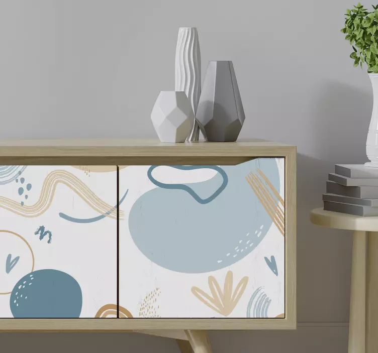 装饰墙纸展现抽象波浪图案 - TenStickers