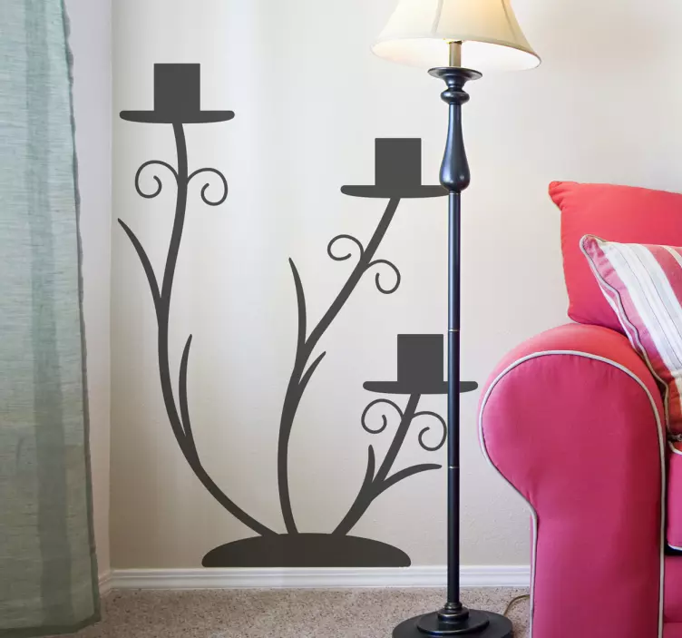 装饰墙纸 优雅的花卉轮廓 - TenStickers