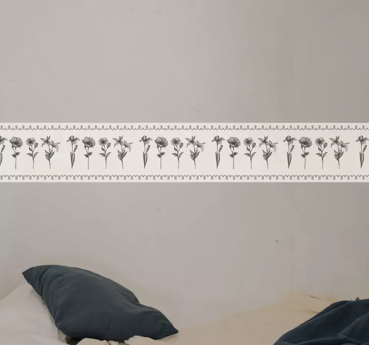 装饰墙纸优雅花卉装饰边 - TenStickers