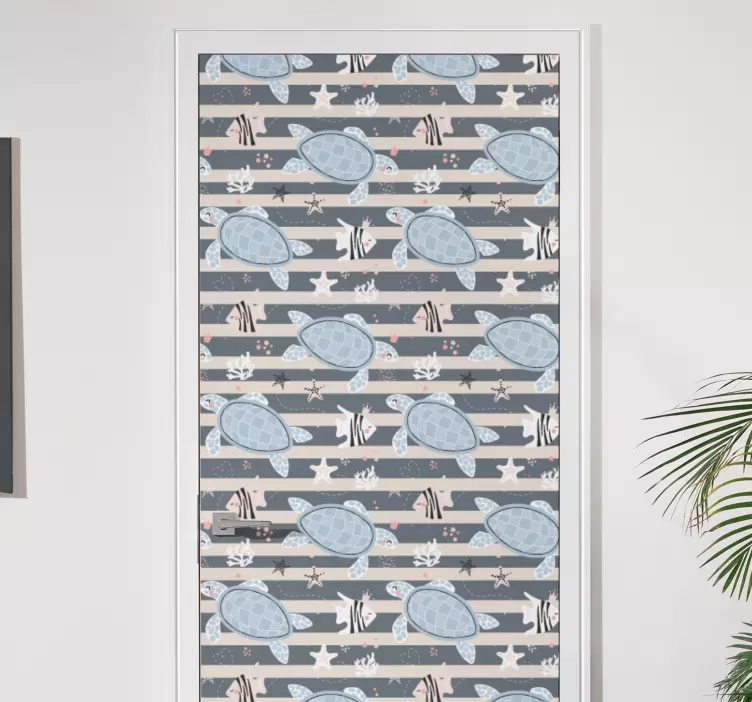 贴纸门贴海龟图案设计 - TenStickers