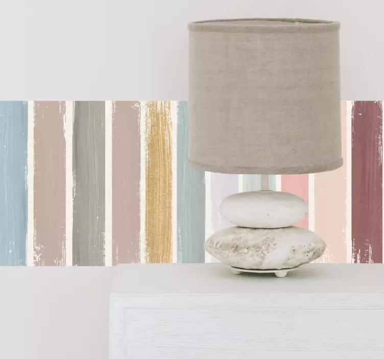 大地色油漆刷笔触边框贴纸 - TenStickers