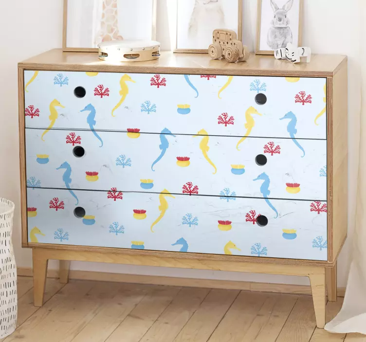 动物贴画梦幻海马图案 - TenStickers