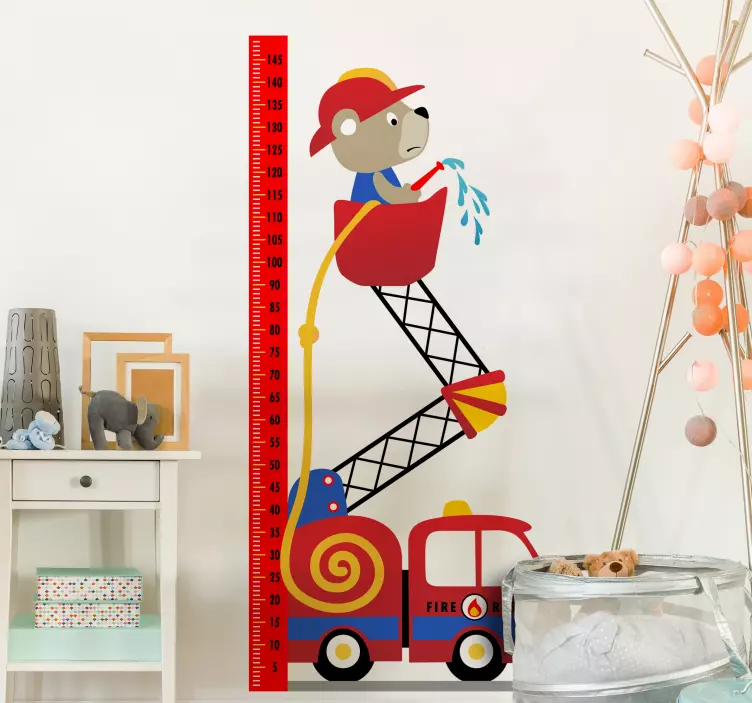 消防车高度图高度图贴纸 - TenStickers