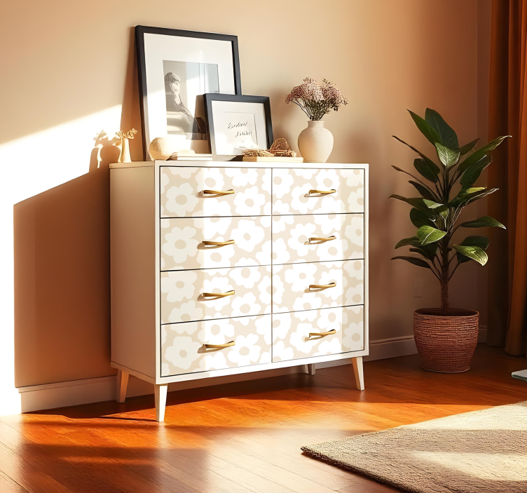 动物贴画白色罂粟花 - TenStickers