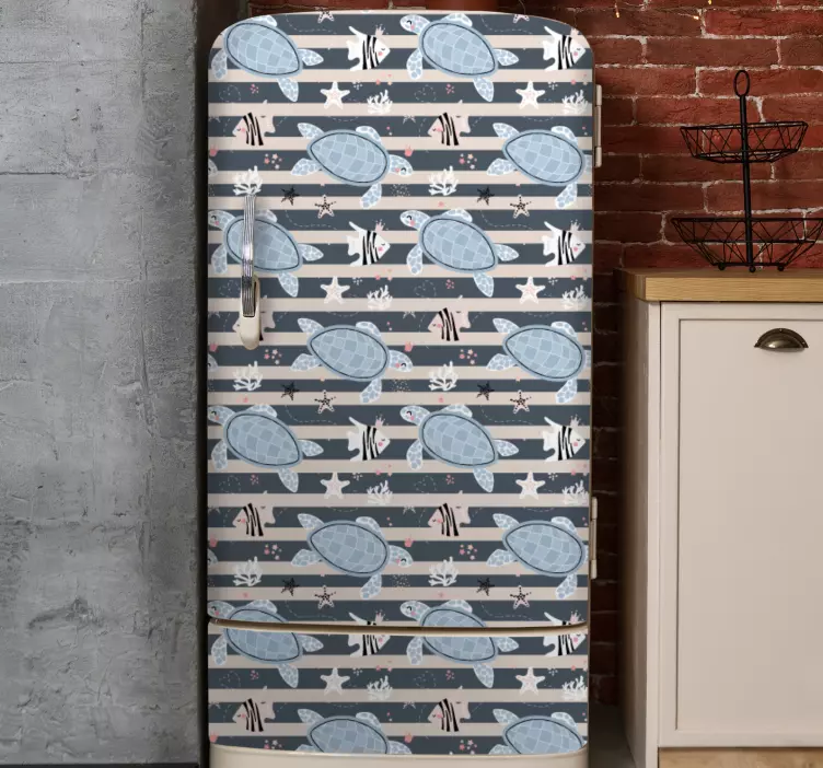 贴纸 冰箱贴纸 龟纹条纹图案 - TenStickers