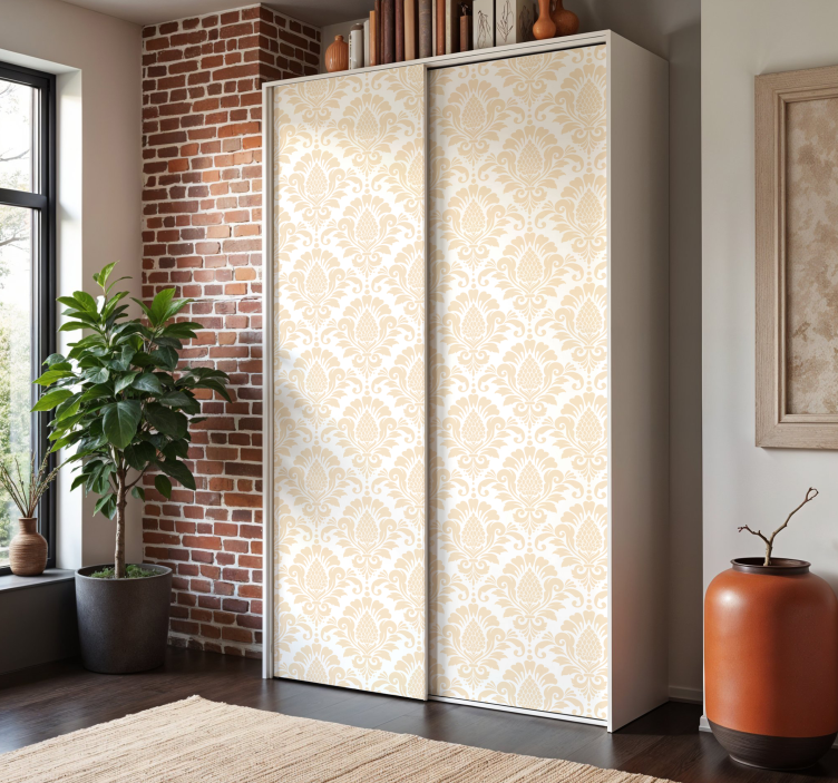 家具贴纸 米色锦缎图案 - TenStickers