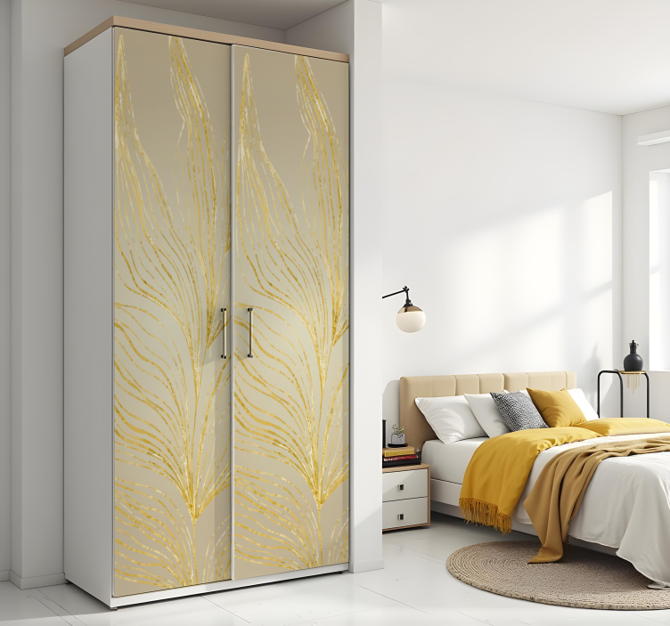 家具贴纸 大金色效果叶子 - TenStickers