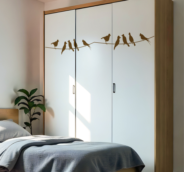 家具贴纸鸟儿在电线上 - TenStickers