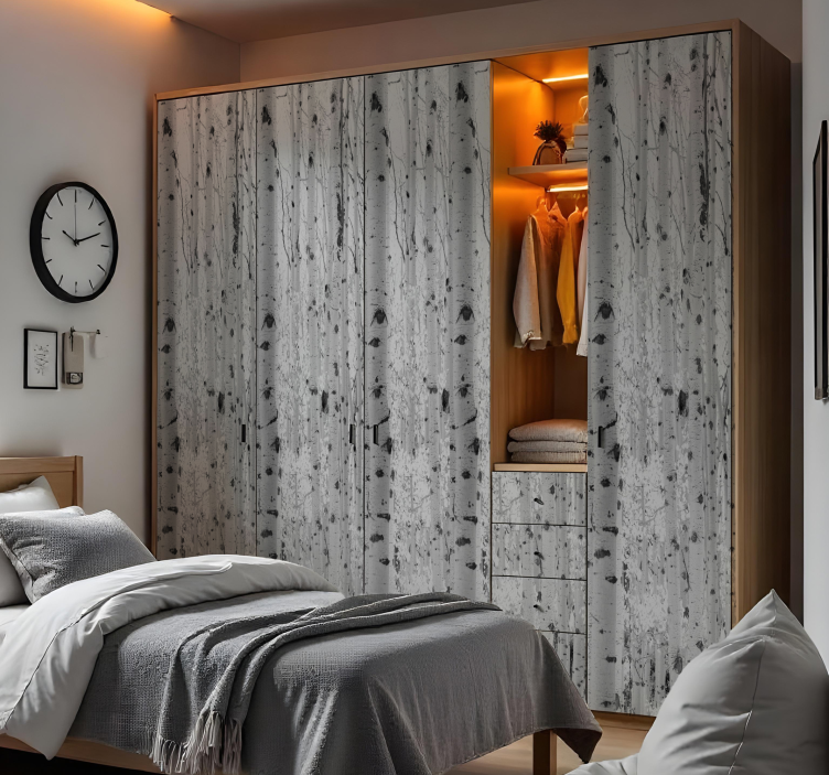 家具贴纸黑白树木图案 - TenStickers