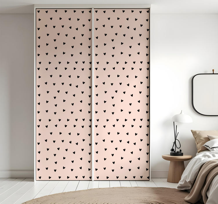 家具贴纸 黑色心形图案 - TenStickers