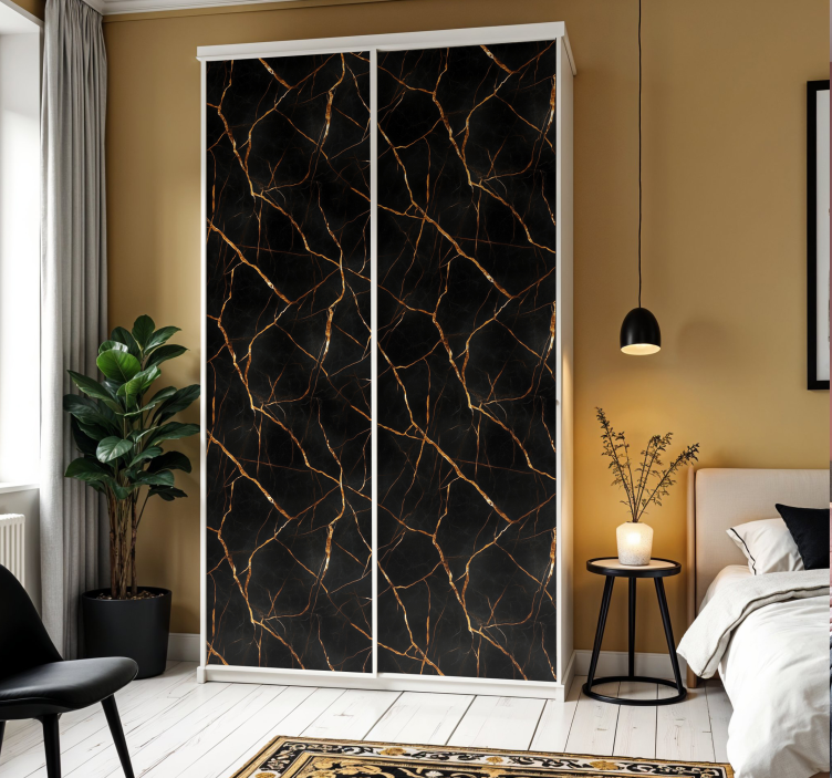 家具贴纸 黑色大理石 - TenStickers