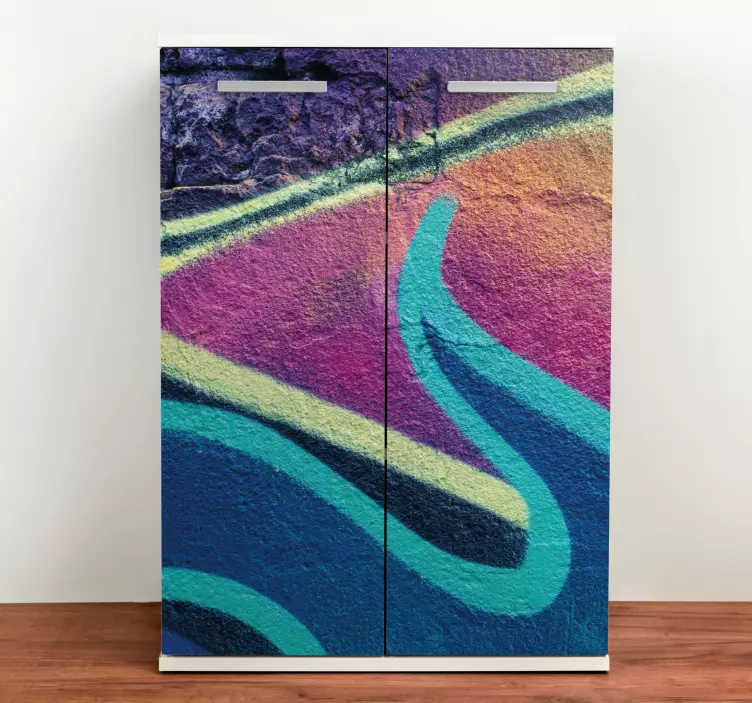 家具贴纸 彩色波浪设计 - TenStickers