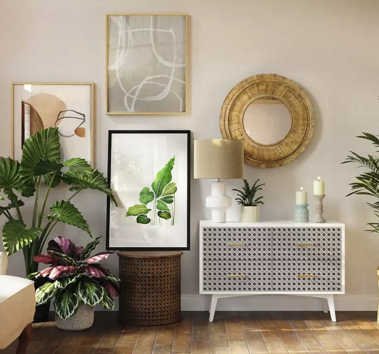 家具贴纸现代叶子图案 - TenStickers