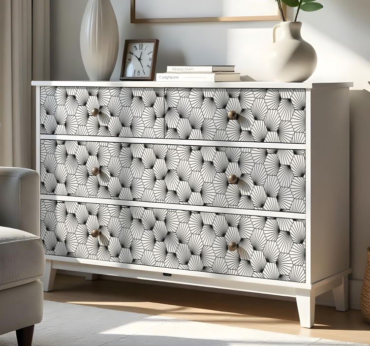 家具贴纸六边形线条图案 - TenStickers