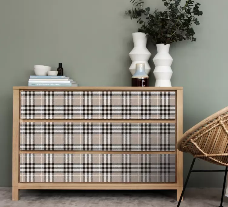 家具贴纸格纹图案覆盖贴 - TenStickers