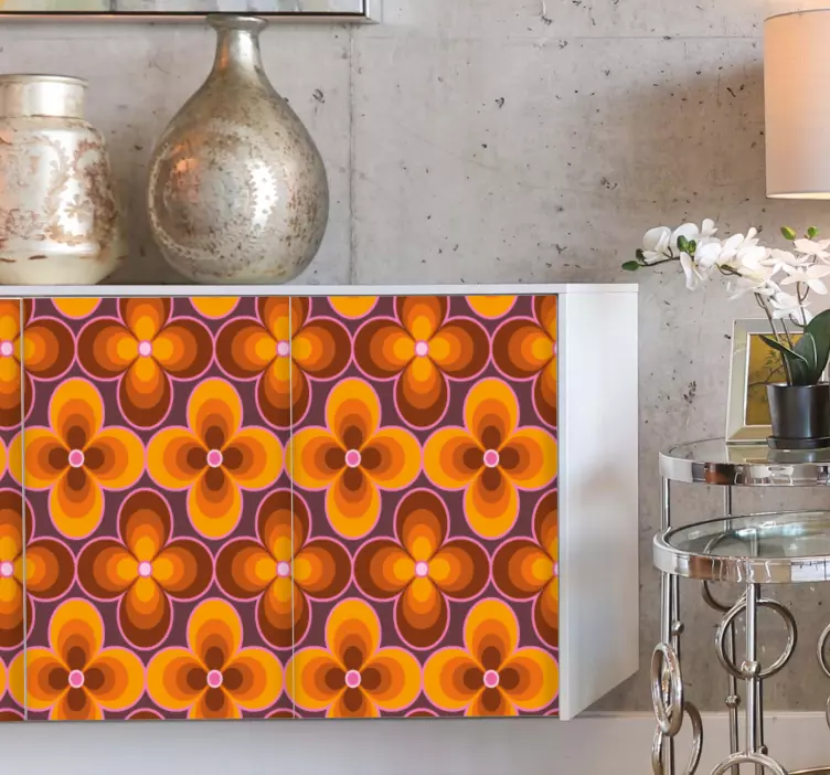 家具贴纸，复古花卉图案 - TenStickers