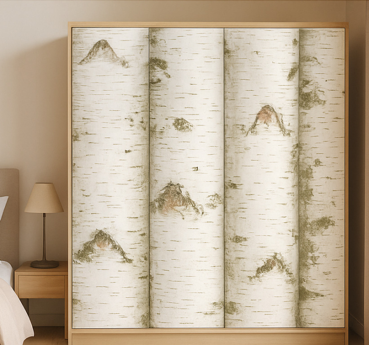 家具贴纸 白色树木设计 - TenStickers