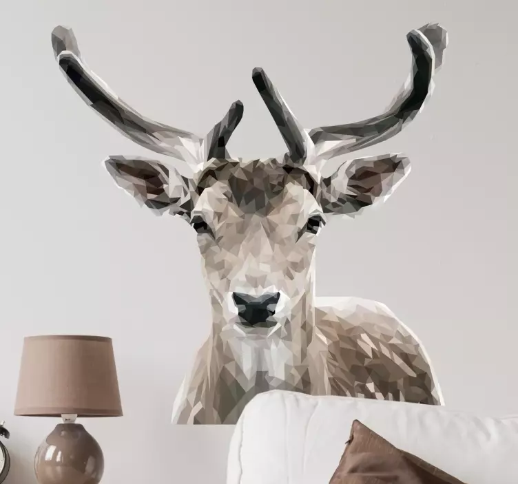 几何鹿野生动物贴花 - TenStickers