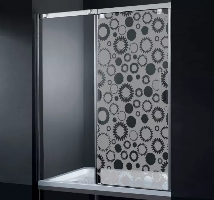 几何花卉形状淋浴贴花 - TenStickers