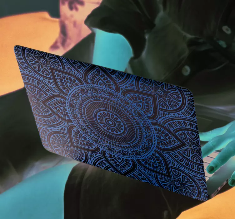 金色笔记本曼陀罗笔记本电脑贴纸 - TenStickers